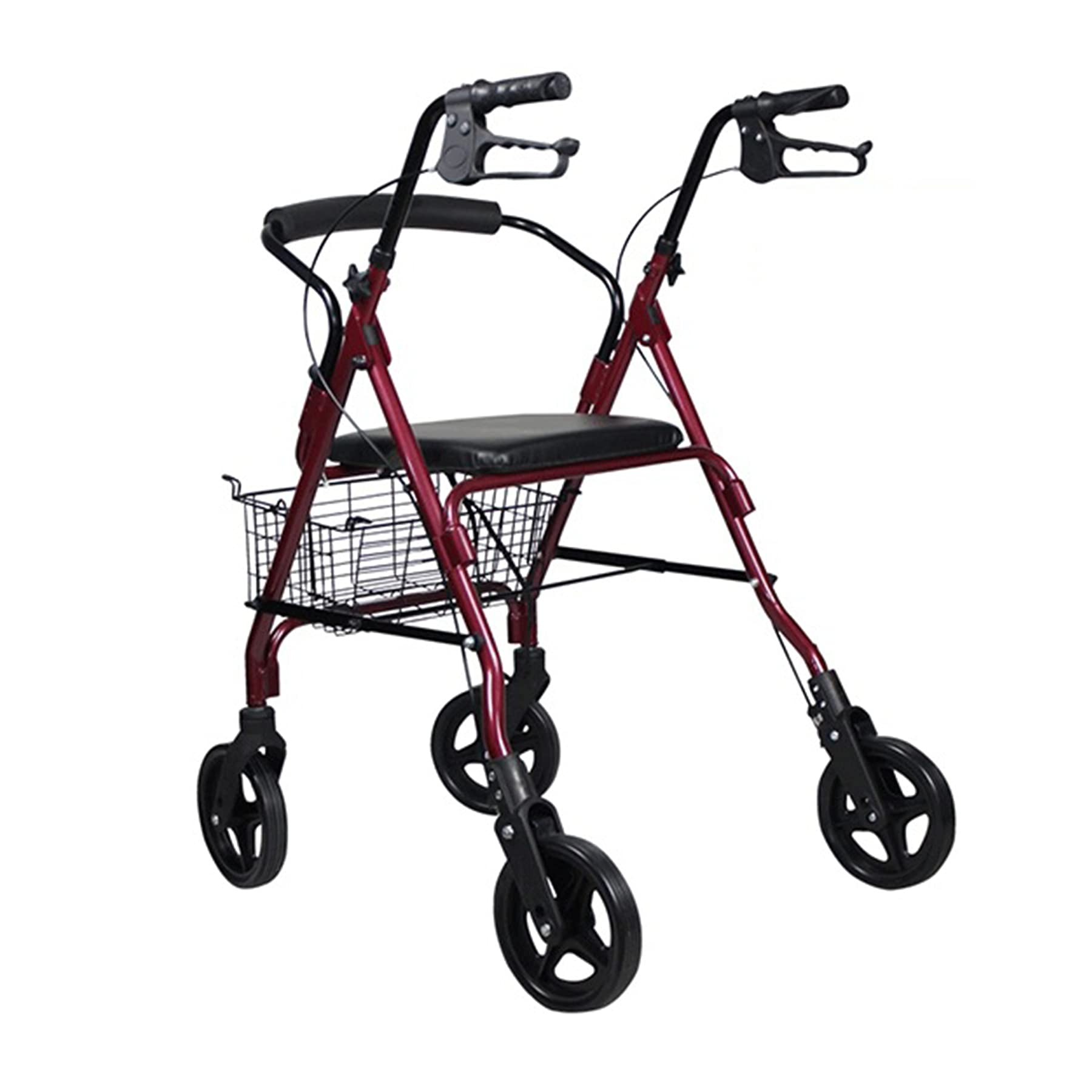 Ausilio per la Mobilità a Rotazione Alta con Cestino Stand Up Rollator Walker Ausilio per la Mobilità a Rotazione Alta per Anziani e Adulti Handicap