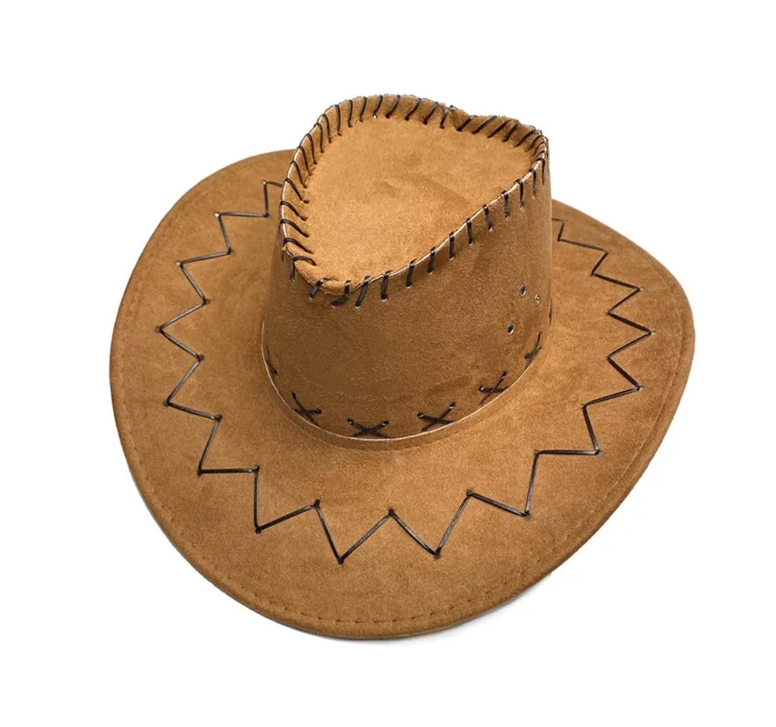 vrfvsdasAAS cowboy hat, For Men And Women Outdoor Use Large Brim Water Droplet Sunscreen Hat Western Cowboy(Light Coffee)