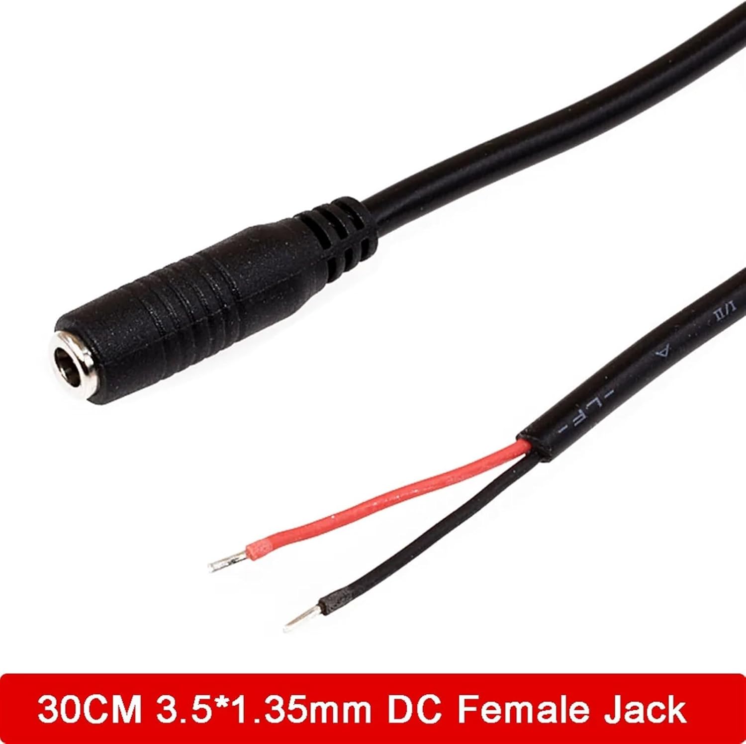2Pcs 30CM 22AWG DC Power Wire Jack Charging Cable 3.5 * 1.35mm/4.0 * 1.7mm DC Male Female 2Pin Solder Extension Cord Adapter(2Pcs 3.5x1.35 Female)