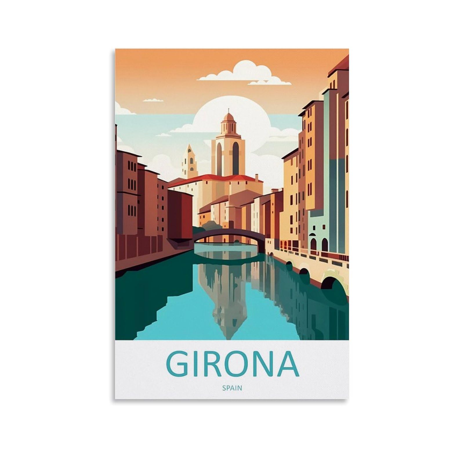 EZMLFA 5D Diamond Painting Kits,Girona Spain Diamond Art Kits Adults, Create Your Own Diamond Painting Full Drill Gifts for Home Decor 40x50cm