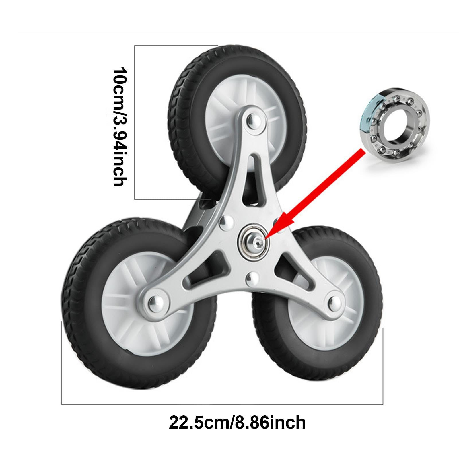 Ruedas De Sustitución para Escalera Silenciosas para,Negro 22.5cm