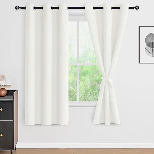 Miniatura 118 de DWCN Cortinas opacas 100% grises de 84 pulgadas de largo para dormitorio con forro negro, doble capa con aislamiento térmico, paneles de cortina
