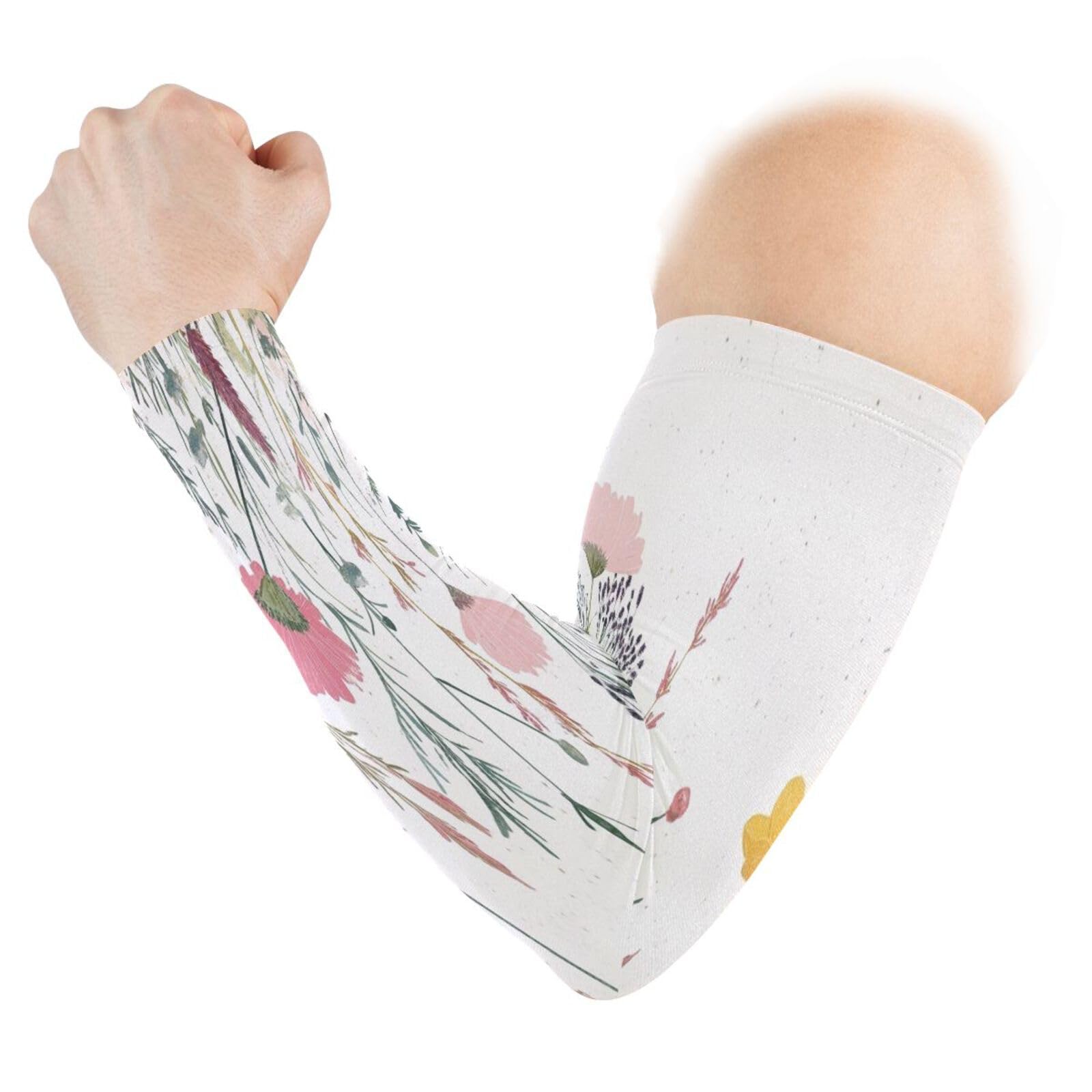 Kigai Wildflowers Poppy UV Sun Protection Arm Sleeves for Men Women Cooling Compression Sports Arm Sleeves Tattoo Cover Up