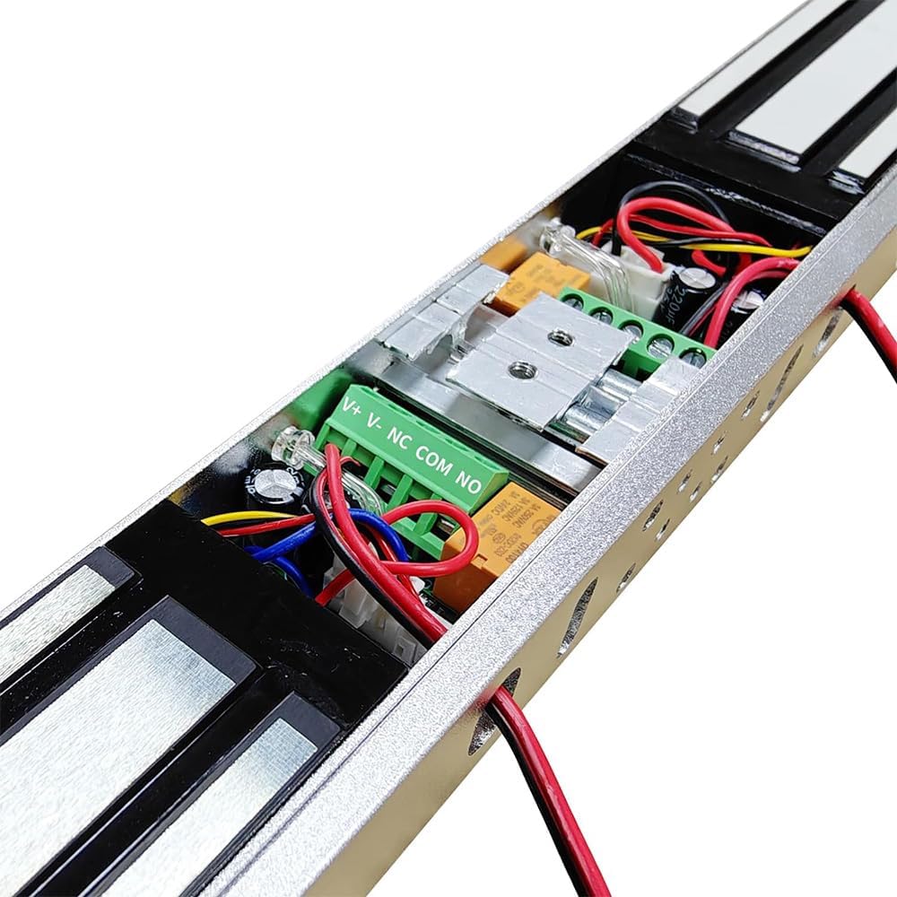 Double Door Mag Lock 280KG / 600 LBS of Magnetic Holdings Force Electromagnetic Commercial Lock DC 12V, LED Indicator and NO/NC Options with Z and L Bracket