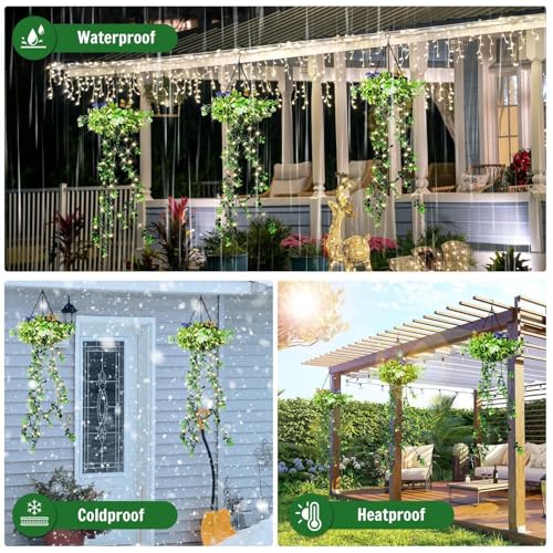 Luces solares para exterior tipo enredadera artificial que iluminan tu terraza 4