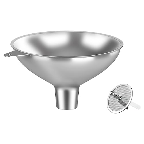 Miniatura 7 de Embudo de Cocina Nomatox, embudos de acero inoxidable para uso en cocina para llenar botellas, embudo de una pieza es sin costuras y se puede usar