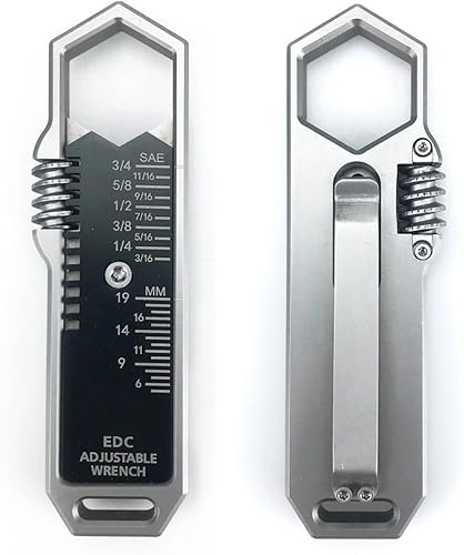 Mini llave ajustable, pequeña llave multiherramienta con mini barra de palanca, extractor de uñas, herramienta de calibrador, regla de medición,