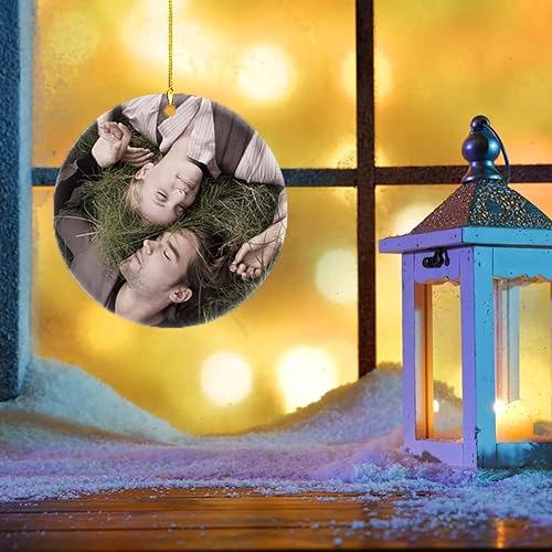 Miniatura 4 de Adorno de árbol de Navidad personalizado de doble cara, carga cualquier foto, adorno de Navidad personalizado de cerámica, adorno de árbol de
