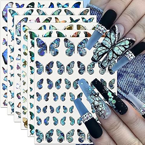 Dornail 12 Blätter 3D Schmetterling Nagelsticker Cover