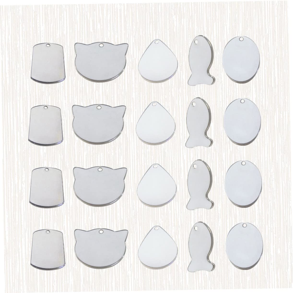 Beaupretty Placas De Identificación De Mascotas Acero Inoxidable 50pcs Colgantes Para Perros Resistentes