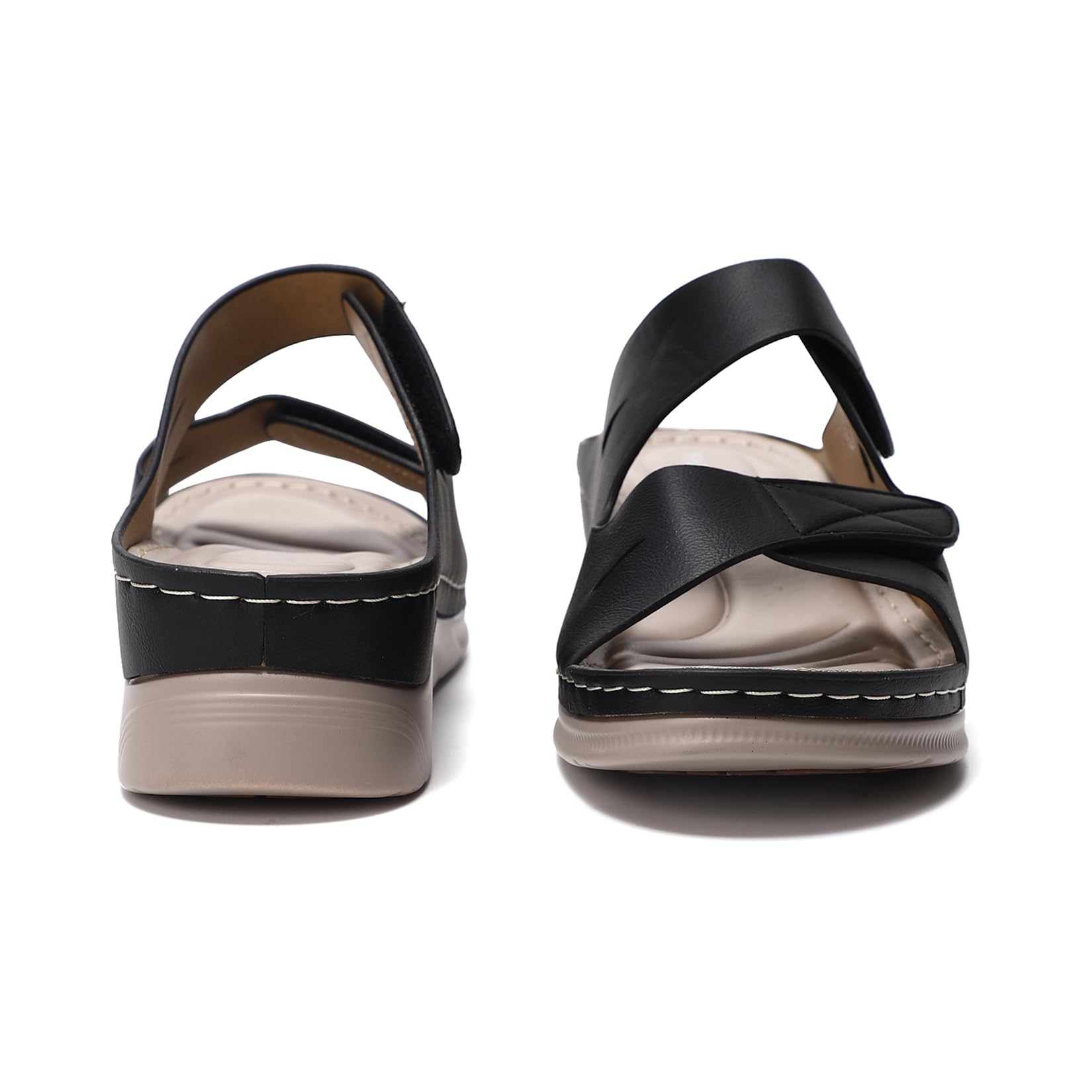 Sandales Femme Compensées Chaussons Bout Ouvert Plateforme Chaussures Orthopédique Pantoufles Léger Antidérapante Claquettes