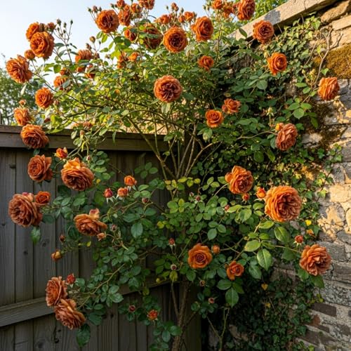 Image of Climbing Rose Hybrid Seeds Pack - Large Flowers- 70 Easy-to-Grow Seeds for Vibrant Blooms, Suitable for All Indian Climates (BROWN)