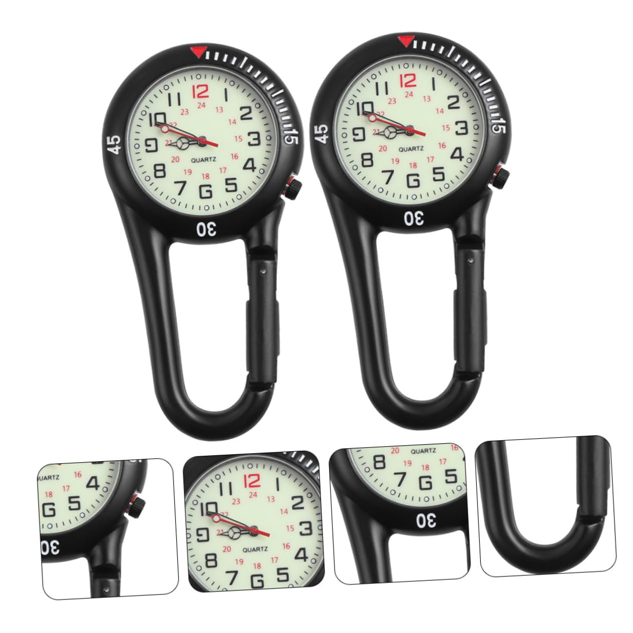 Yardwe Sicherheitsschnalle Outdoor-hängeuhr Kletteruhr Taschenuhr Mit Hintergrundbeleuchtung Spangenuhr Sicherheitsschloss Gürteluhr Ansteckuhr Rostfreier Stahl Black