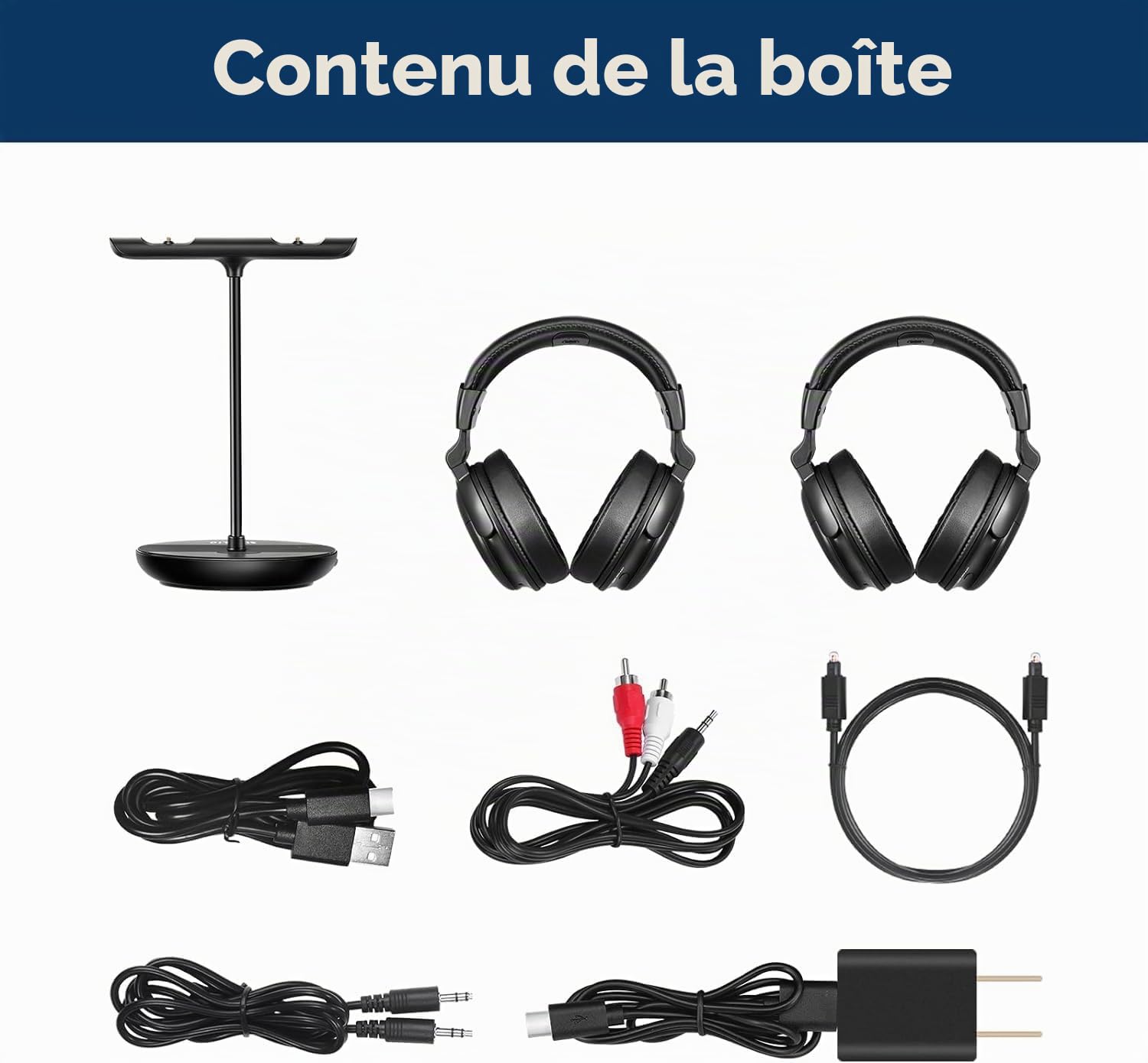 SIMOLIO Double Casque TV sans Fil pour Television & Seniors, Dialogue Clair