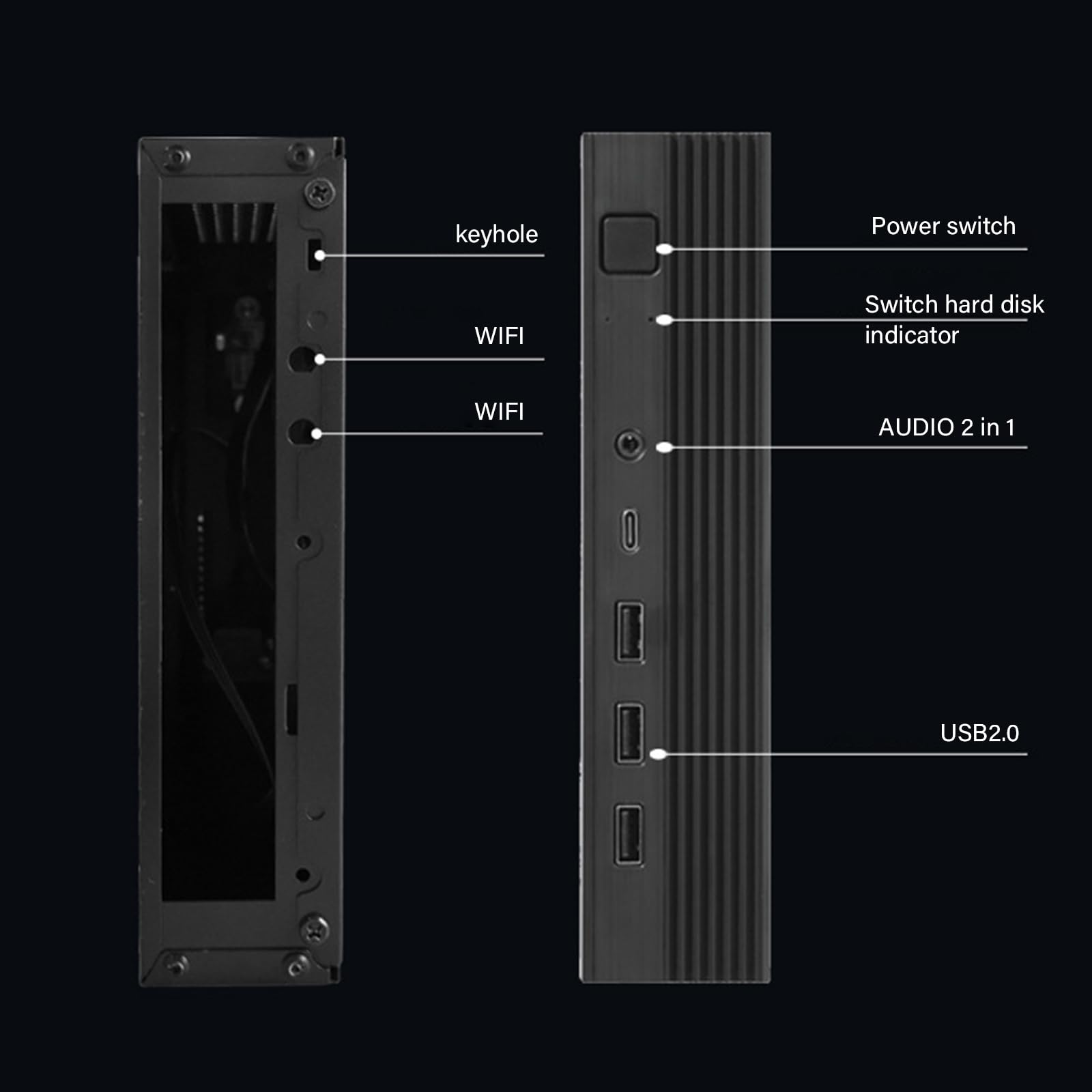 TX06 Piccolo ITX PC Case Per Sottile DCIN Schede Madri Appassionati Di Computer E Postazioni Di Lavoro Efficienti