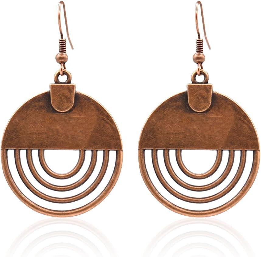 Boho Earrings Handmade Copper Brown Dangling Gift Birthdays Parties