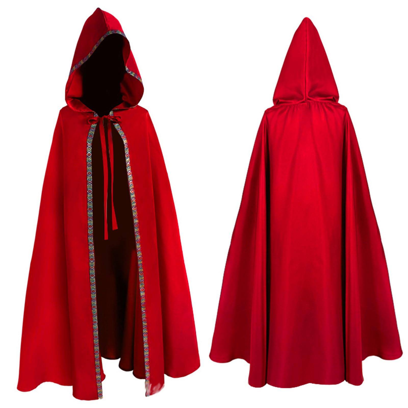 Costume Halloween Cape À Capuche De Sorcière Vampire Longue Vintage Pirate