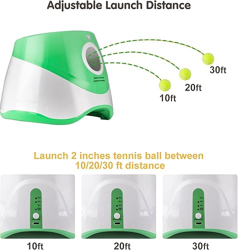 Miniatura 3 de Lanzador automático de bolas para perros, distancia de 10 a 30 pies, para interiores y exteriores, máquina de búsqueda de perros para perros
