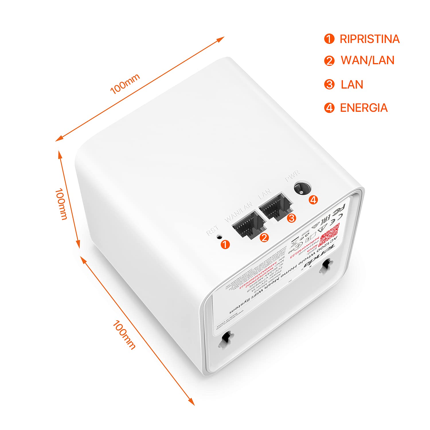 Tenda Nova MW5 Wi-Fi Mesh, Router Dual-band AC1200, Unità Aggiuntiva per Sistema WiFi Mesh per Tutta la Casa, Compatibile con Tutte le Serie Nova, Porte Gigabit WAN/LAN, Supporto MU-MIMO, Rete Ospite