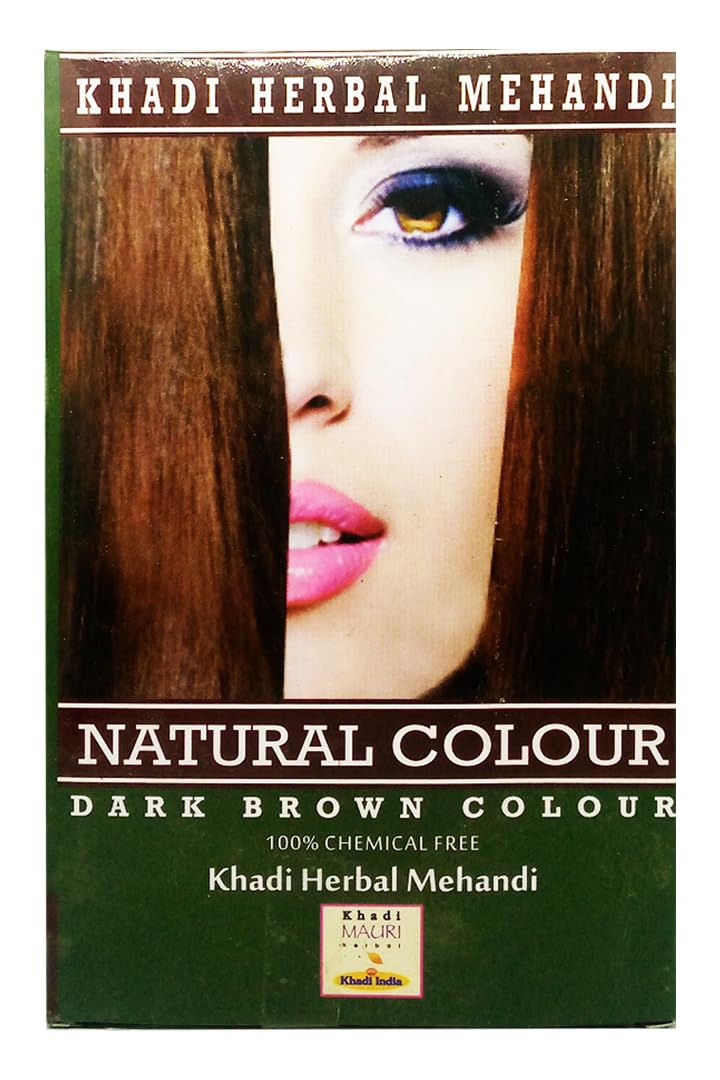 Khadi Mauri Dark Brown Mehndi – 100g | Natural Henna for Rich Brown Color | Chemical-Free & Herbal Formula | Strengthens Hair & Promotes Healthy Growth | Suitable for All Hair Types-picture-23