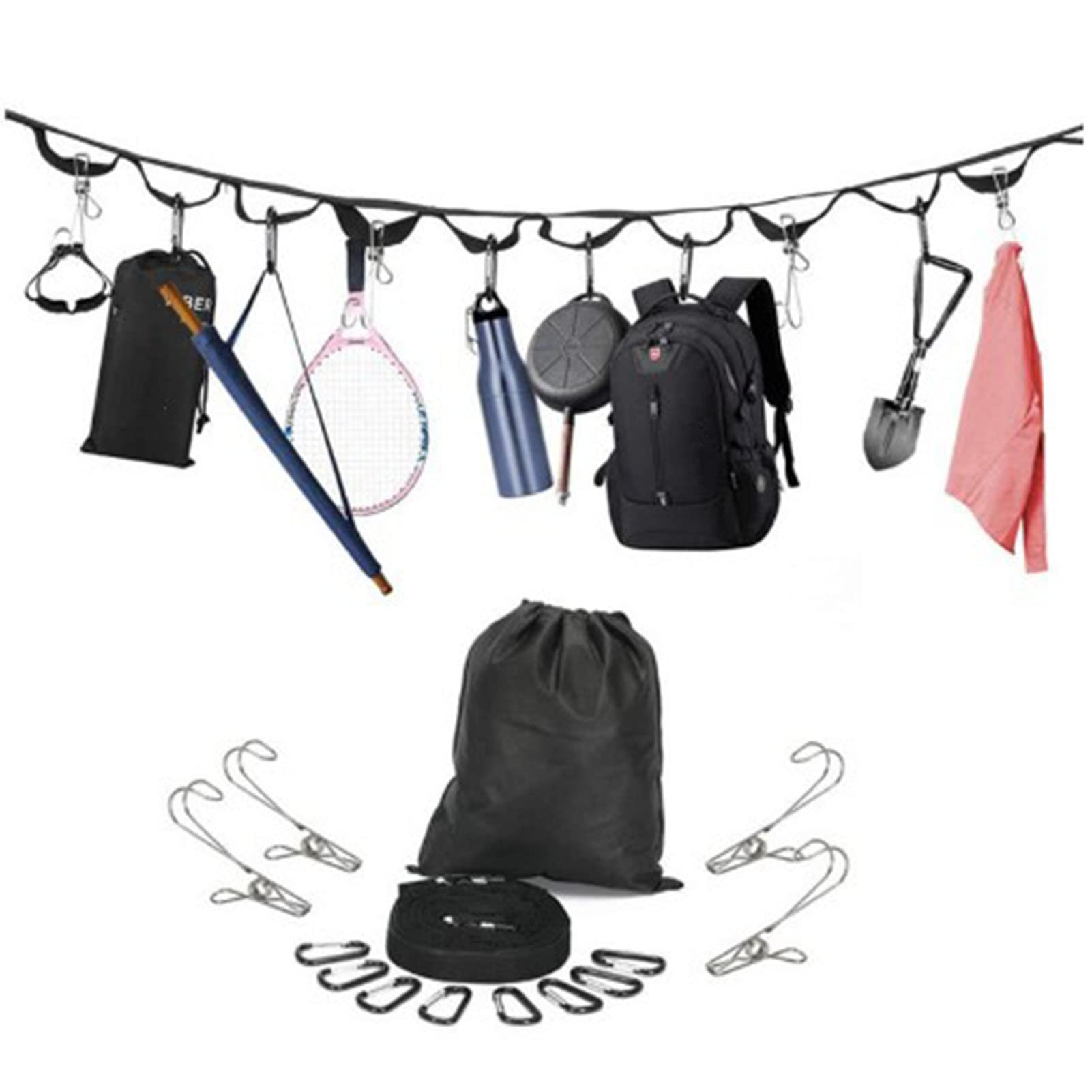 Mollytek Outdoor Camping Lanyard 3,2m - Wäscheleine Mit Rutschfesten Perlen Für Zelt & Camping