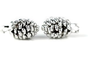 16K Silver Plated Pinecone Charm Necklace DIY Jewelry Supply