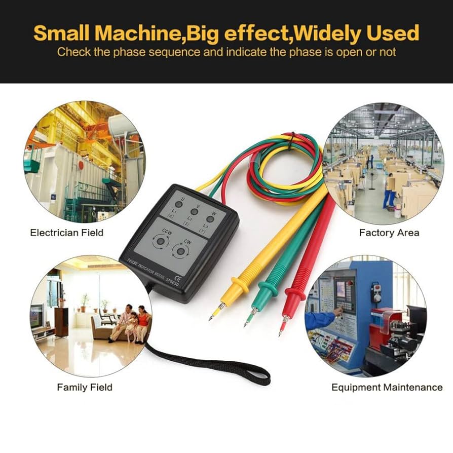Amazon.co.jp: 三相交流位相計 ポータブル相順テスター デジタル
