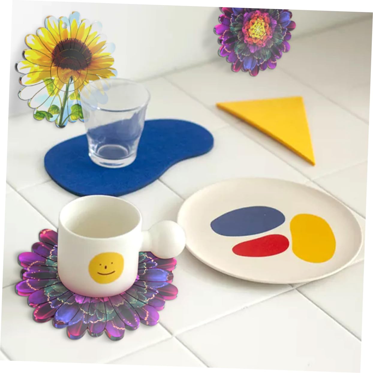HOMSFOU 3 Set Stampo Silicone Per Sottobicchieri Stampo Per Resina Diy Silicone Mold Per Decorazioni Fatte Mano Facile Da Usare E Trasparenza E Flessibilità 3 Pezzi*3