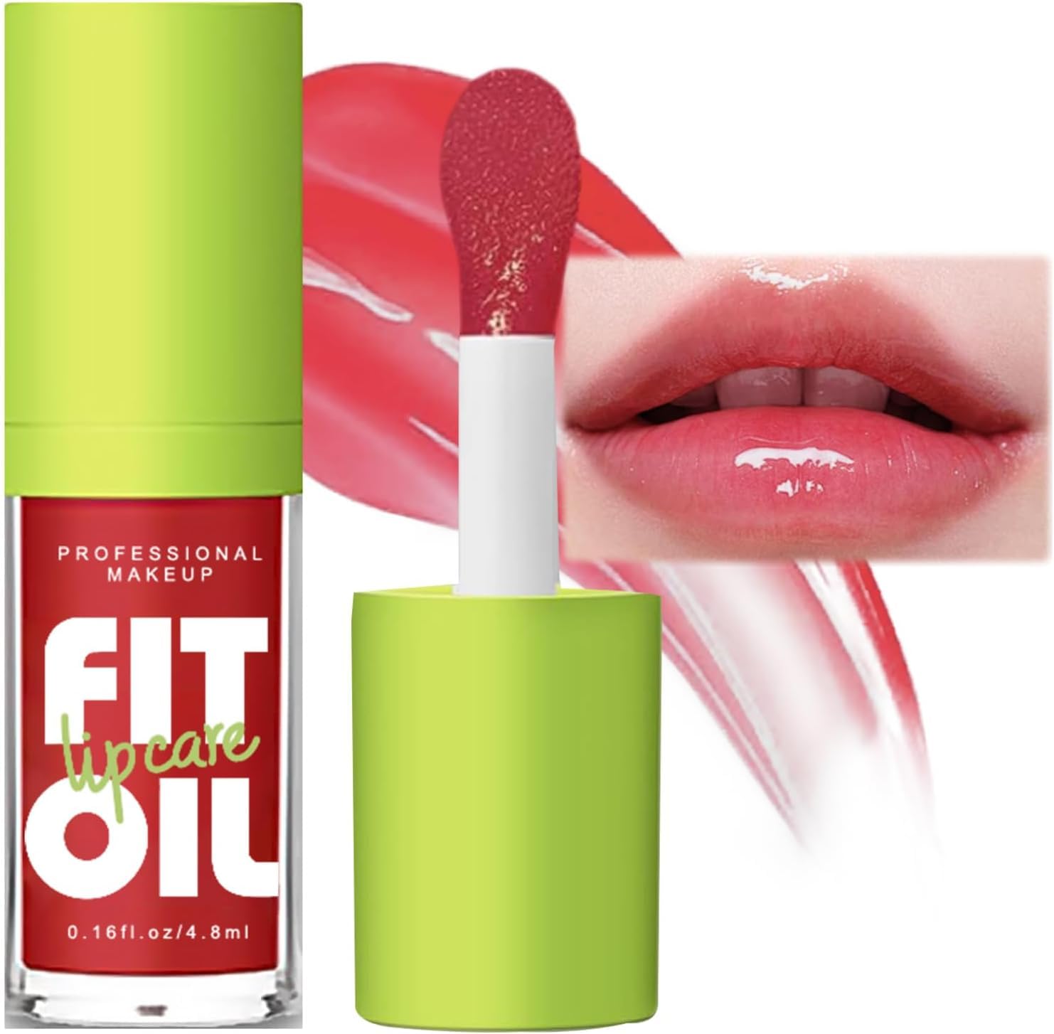 VBA Lip Oil Big Brush Pink Head Moisturizing Jelly Lip Gloss Oil,Long Lasting Moisturizing Liquid Lipsticks Non-Stick Cup Lip Tint,Smooth High-Shine Texture,Plumps,Nourishing Lip Color-image-26