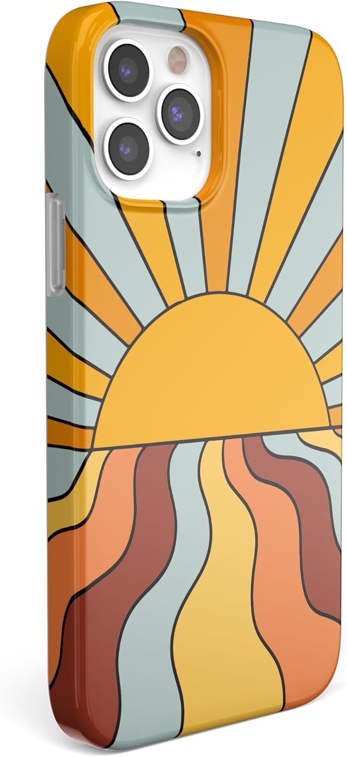Casely iPhone 12 Pro Max Case | Shine On | Retro Sunset | Classic Ultra Slim Design