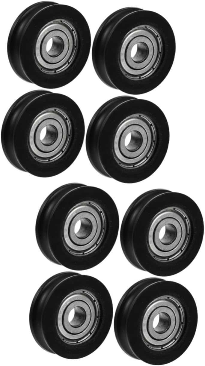 Ciieeo8 Pcs Door and Window Bearing Pulley Nylon Pulley Wheel U Type Groove Pulley Sliding Window Wheel Sliding Roller Sliding Window Pulley Steel Roller See Doors and Windows Cabinet