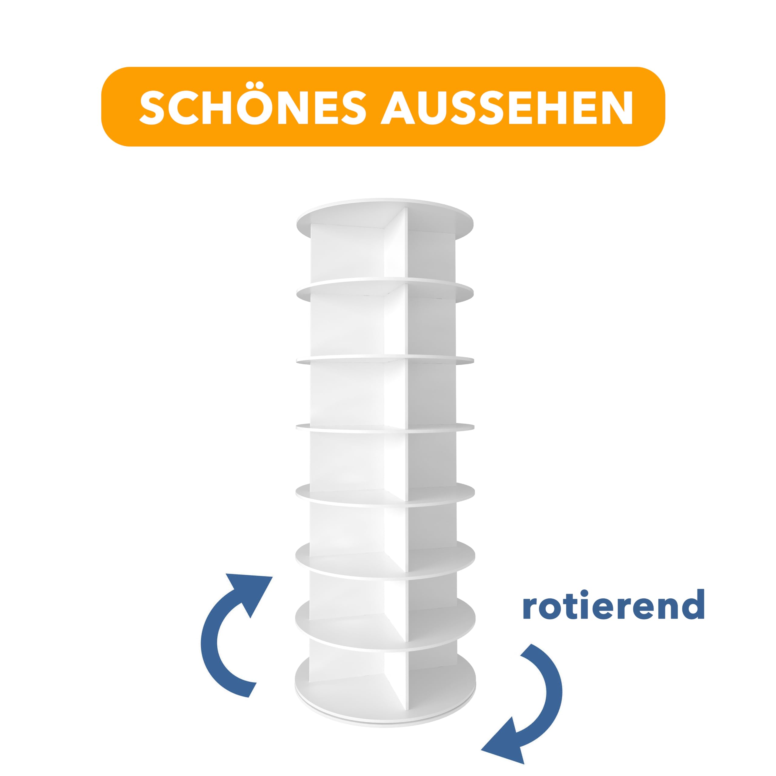 SpaceAid Drehbares Schuhregal mit 7 Ebenen, drehbares Schuhregal, Lazy Susan, 360-Grad-Schuhregal, Aufbewahrung, rundes Karussell, vertikale Handtasche, drehbar, Schuhschrank-Organisation