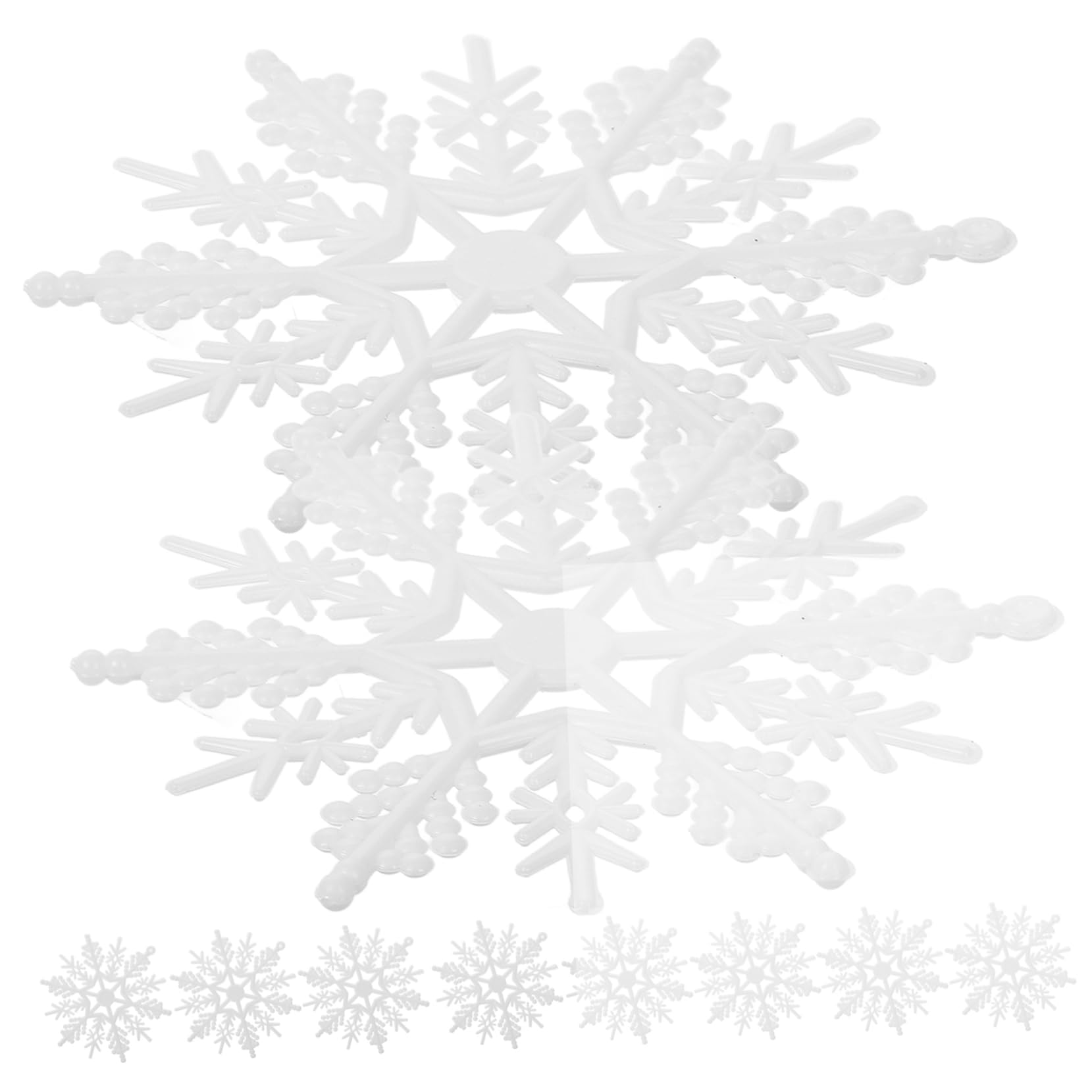 ibasenice 12-Petal Plastic Snowflakes Decorations Snowflake Pattern for Tree Christmas Snowflake Hanging Decorations