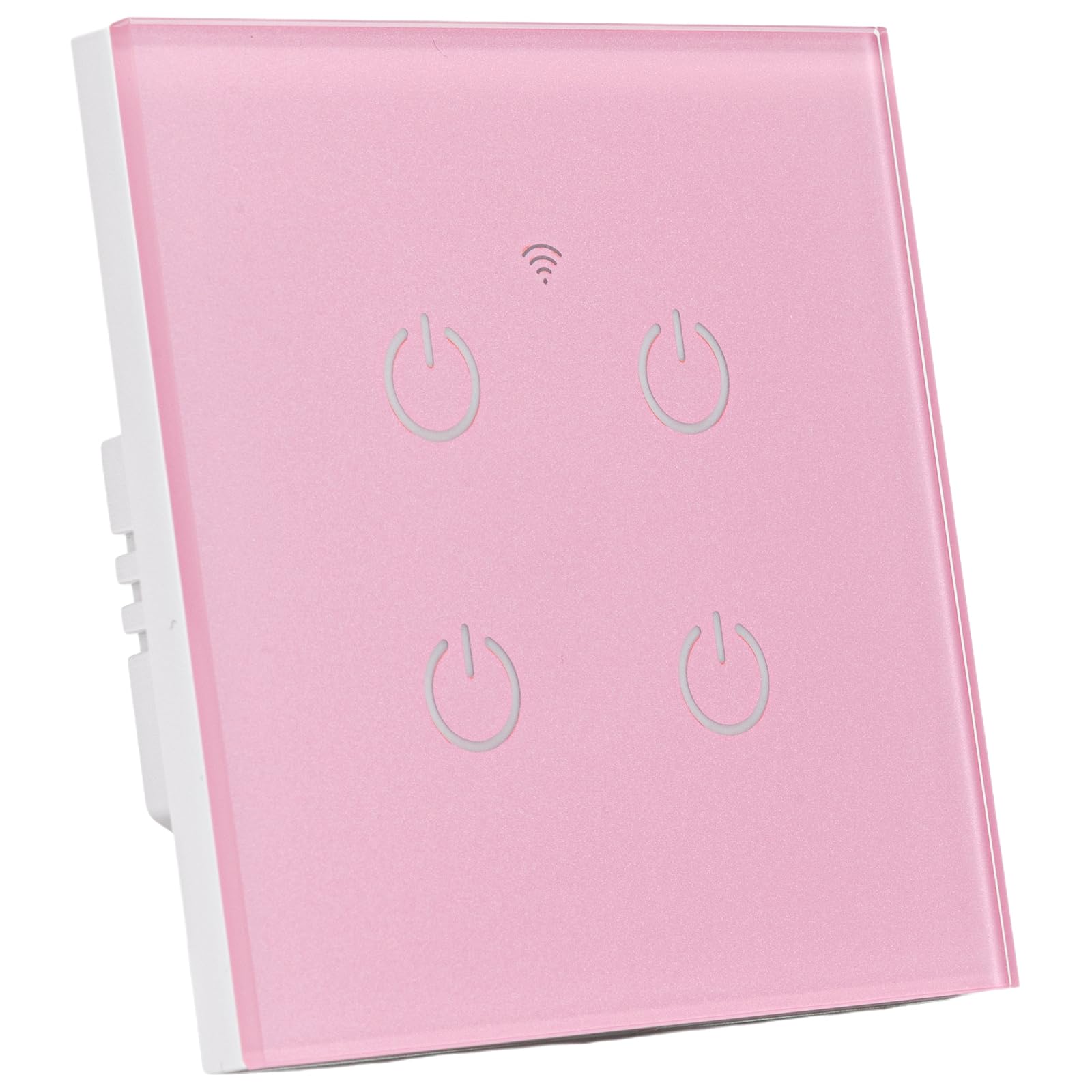 Niyozeego WiFi Smart Wall Light Switch Wireless Switches No Neutral Wire Required, Compatible with Alexa, APP Remote Control Touch Switch, Voice Control, No Hub Required (Pink, 4 Gang) 4 Gang Pink