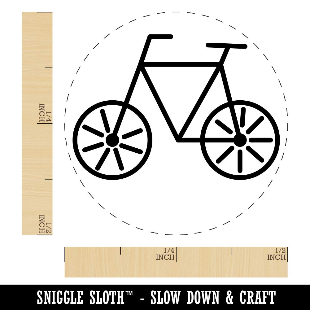Bike Bicycle Doodle Rubber Stamp for Stamping Crafting Planners - 1/2 Inch Mini