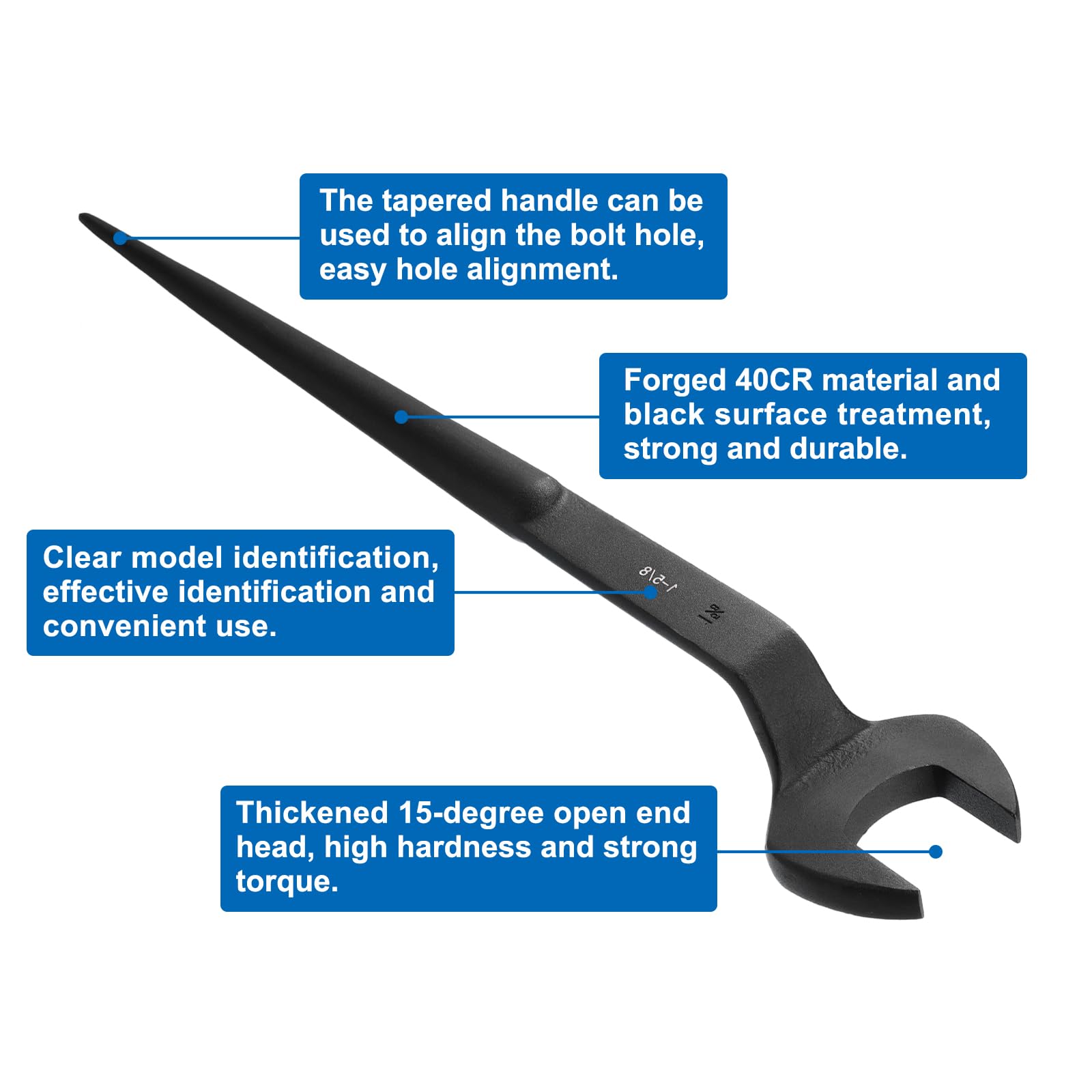 HARFINGTON Single Open End Spanner Wrench 27 15 Degree Angle Single