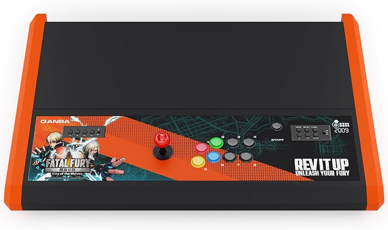 2009 Arcade Stick Desk Fatal Fury Gaming Fight Stick Desk, SNK Edición Limitada, Controlador Arcade Negro y Naranja (1P)