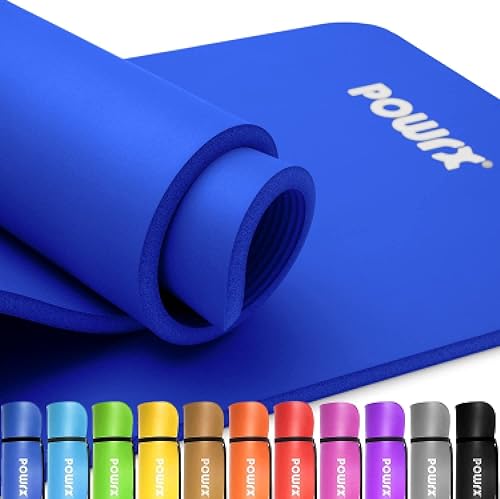 Miniatura 8 de POWRX Alfombrilla de yoga gruesa  Tapete de ejercicio de 12 pulgadas a 3 anchos con correa de transporte y bolsa  Tapete de entrenamiento