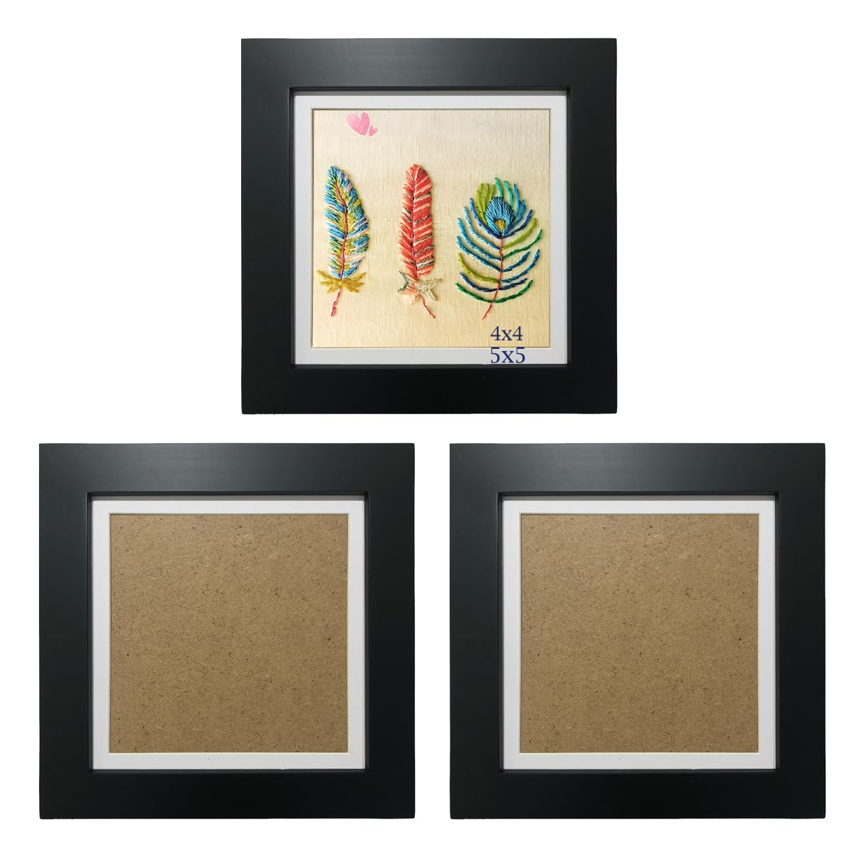 Amazon.com - ZXT-parts 5x5 Picture Frames with 4x4 Mat.Set of 3