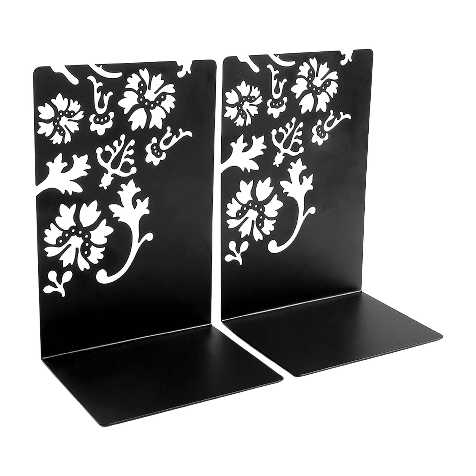 Metal Book End for Shelves 2Pcs Flower Bookends Heavy Duty Book End Stopper Slip Resistant Bookends for Desk Shelf Metal Shelf