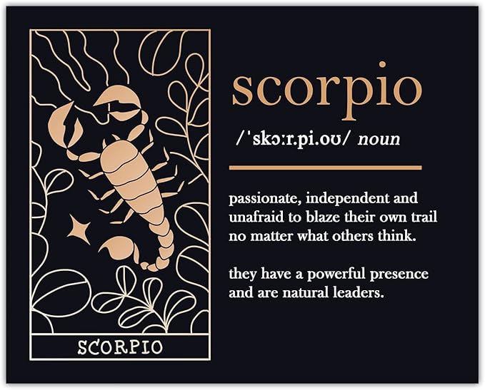 Buzz Unplugged Scorpio Zodiac Astrology Poster: Unique Astronomy Boho Wall Art Poster for Home, Office, Bedroom & Living Room Decor - Unframed Posters 8x10