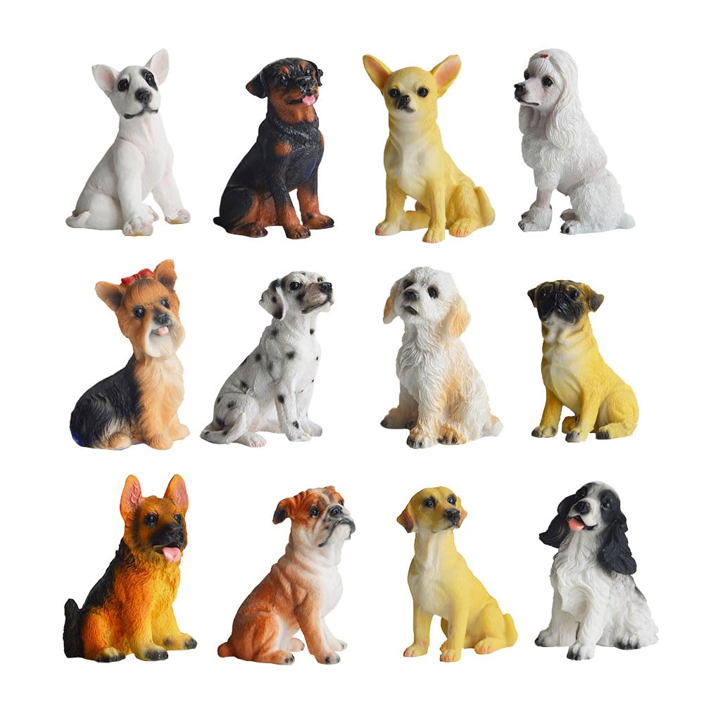 Amazon.co.jp: 犬の置物 ケーキトッパー 樹脂製 座っている子犬の