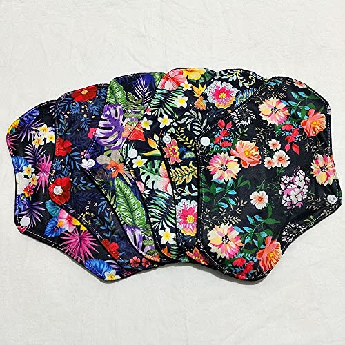 Image of 7 Pcs Resuable Menstrual Pad Sets Including 1Pc Mini Wet Bag and 6Pcs Regular Flow Menstrual Pads Waterproof Mama Cloth Sanitary Napkins