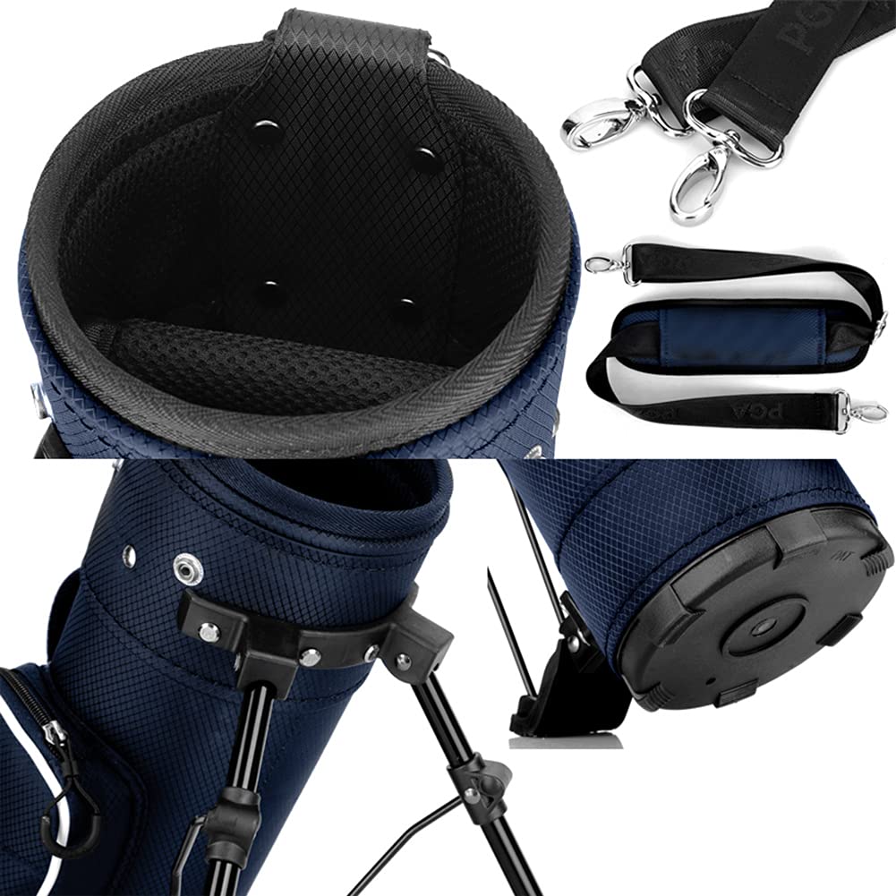 Golf Standtasche leichte Golftasche Pencilbag Reisebag Pencil Practice Case, schwarz/blau, Platz für 6-7 Schläger