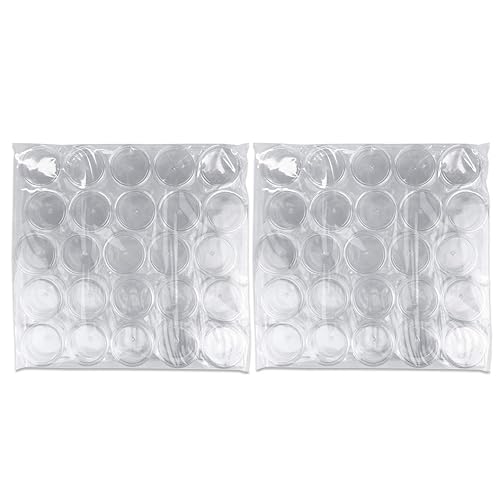 Miniatura 5 de 50 tarros redondos de acrílico vacíos de 5 gramos (0.17 oz)  Contenedores de plástico sin BPA para cosméticos, loción, crema, maquillaje, cuentas,