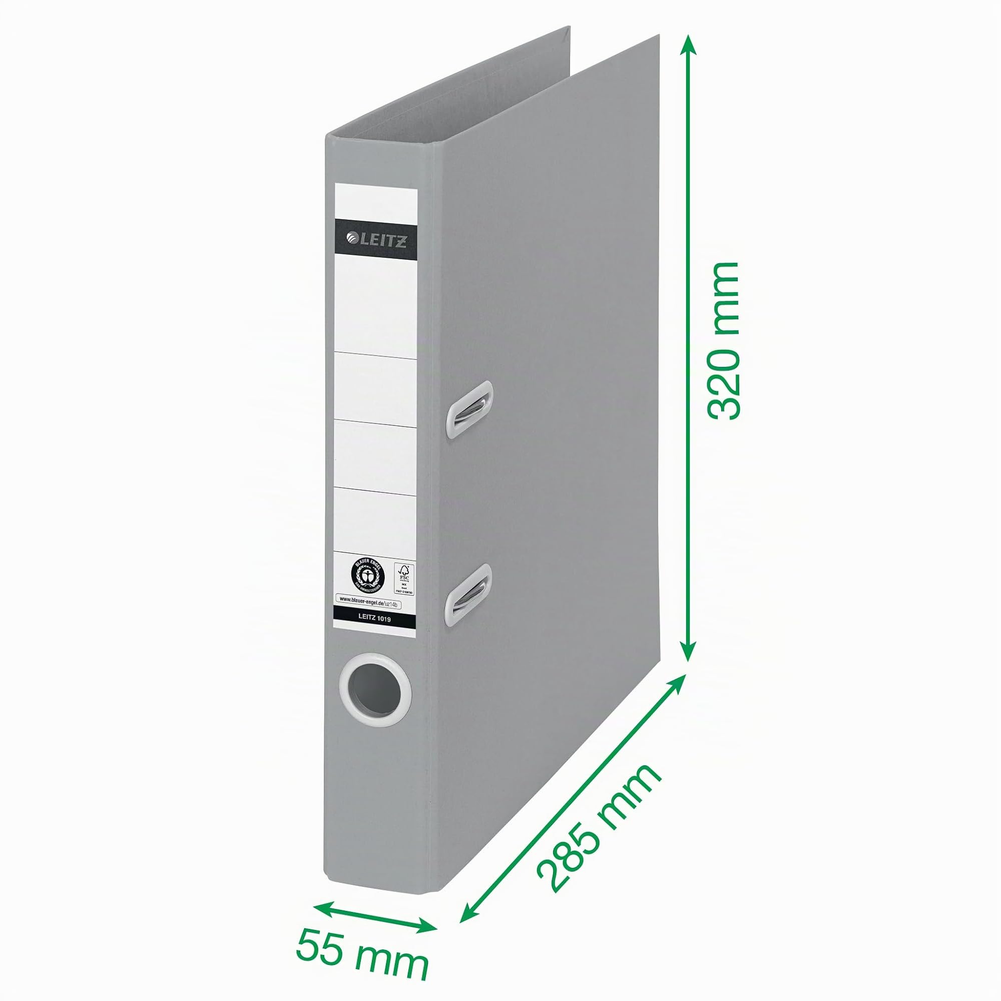 Leitz Recycle Qualitäts-Ordner 180° A4, 10er Pack, 5 cm Rückenbreite, Für 350 Blatt, 100 % recycelbares PP und recycelter Karton, Umweltfreundlich, Recycle Serie, Blau, 10190035