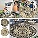 Cekene Round Outdoor Rugs for Patio 8Ft Waterproof Reversible Outdoor Patio Rugs Black Lightweight Plastic Straw Rugs Portable RV Camping Mat Floor Carpet for Deck Porch Picnic BBQ