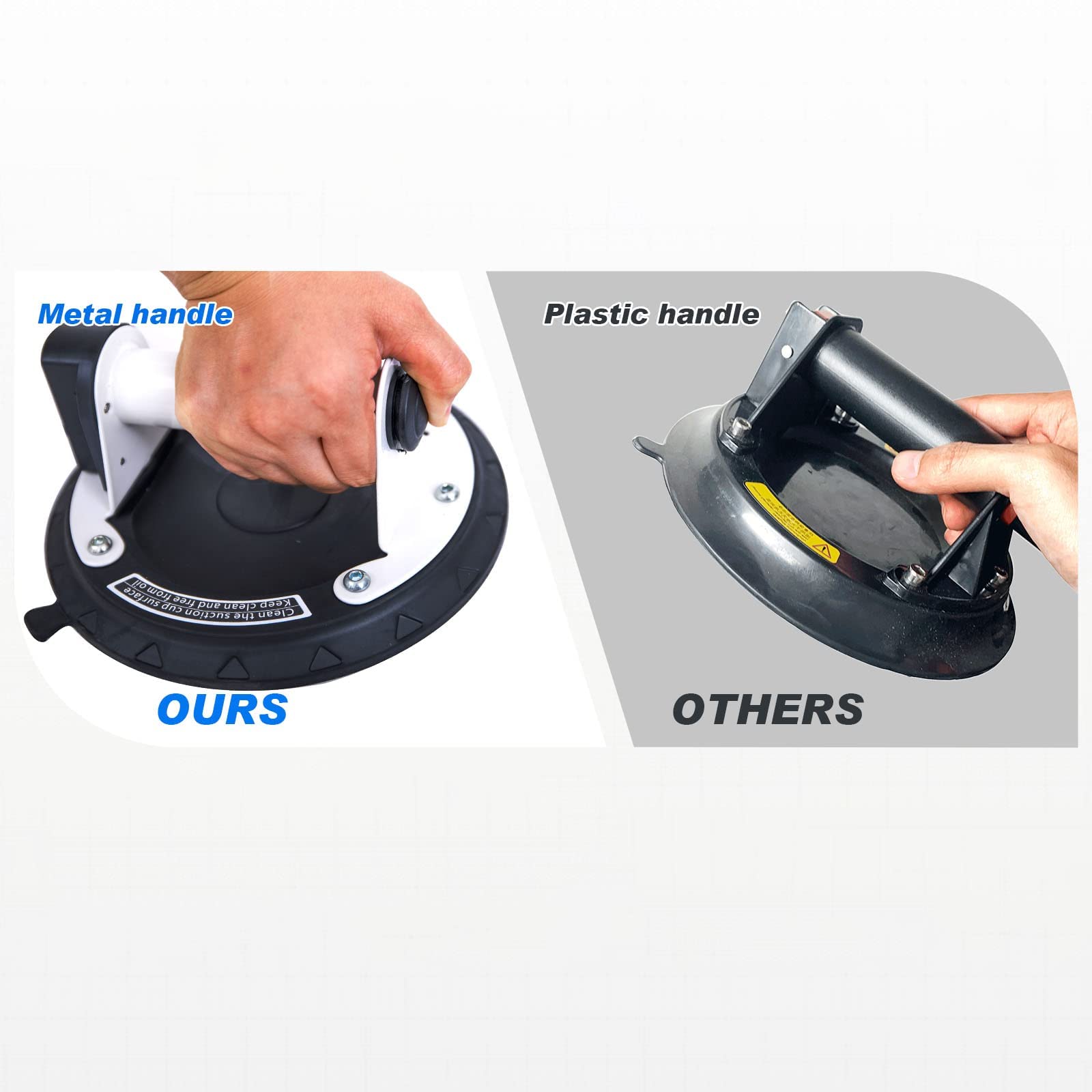 Snapklik.com : 2Pack Glass Suction Cups Metal Handle Vacuum 8 Inch ...