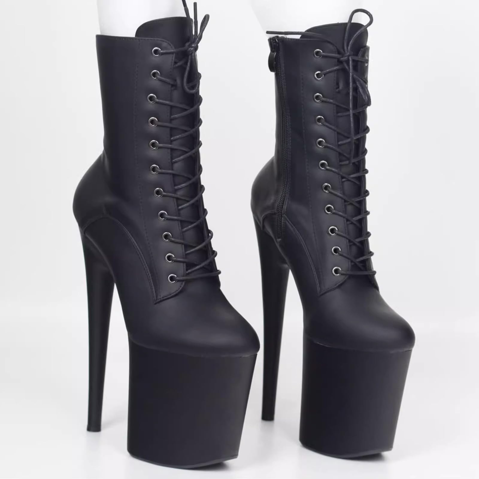 Botas de Tobillo con Cordones y Plataforma de Talla Grande Personalizadas Unisex | Botas de Stripper con Suela Antideslizante para Pole Dance y Discotecas