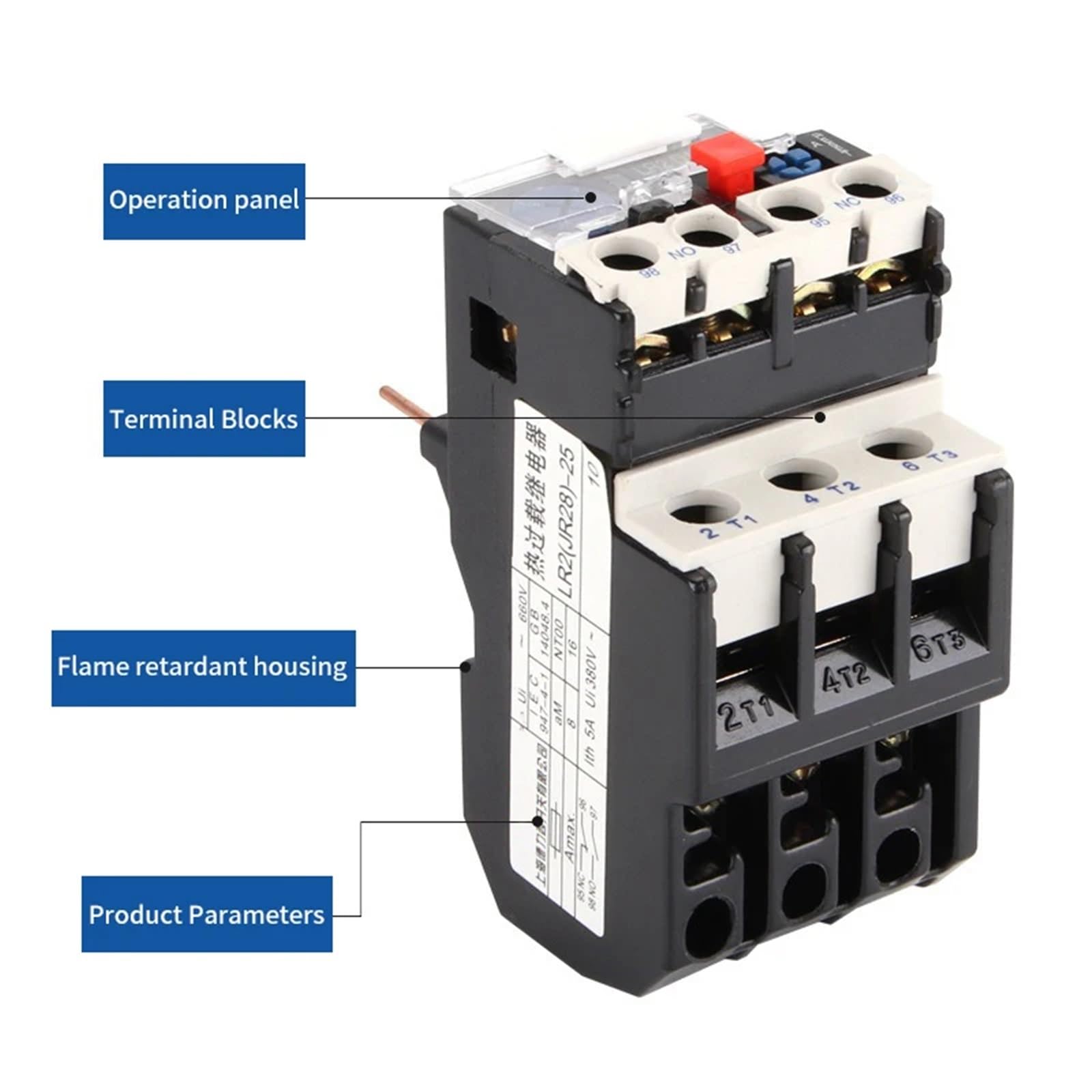Relé de sobrecarga térmica JR28-25 LR2 D13 Relé térmico ajustable Relés eléctricos 1A 1,6A 2,5A 4A 6A 8A 10A 13A 18A 25A(1-1.6A)
